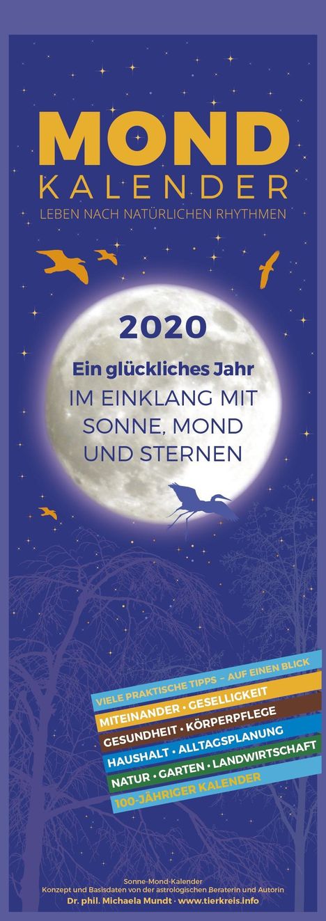 Michaela Mundt: Mondkalender 2020 - Streifenkalender, Diverse