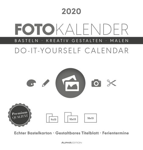 Foto-Bastelkalender 2020 weiß datiert, Diverse
