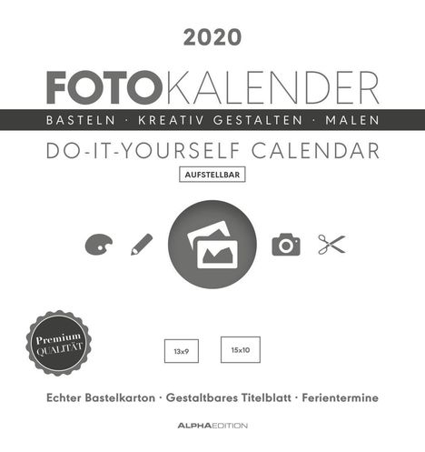 Foto-Bastelkalender 2020 datiert, weiß, Diverse