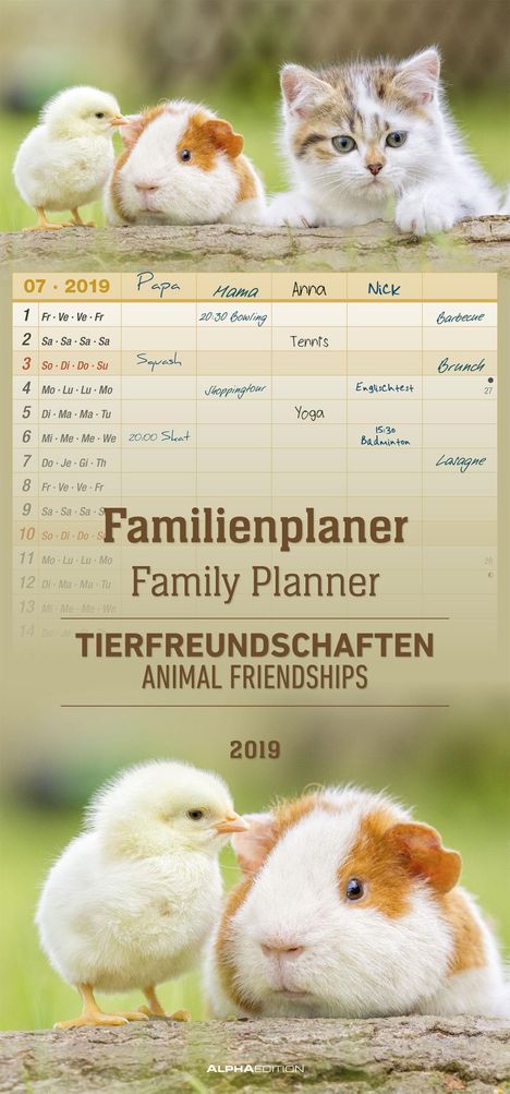 Familienplaner Tierfreundschaften 2019, Diverse