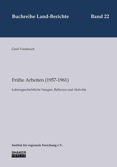 Gerd Vonderach: Frühe Arbeiten (1957-1961), Buch