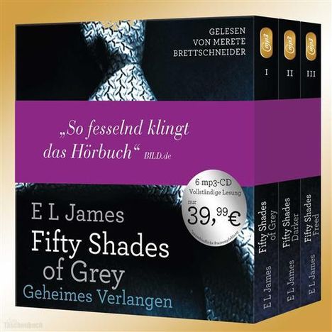 E L James: Fifty Shades of Grey. Die Gesamtausgabe (Teil 1-3), 2 MP3-CDs