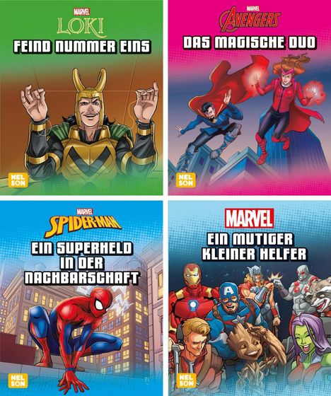 Nelson Mini-Bücher: 4er Marvel 1-4, Diverse