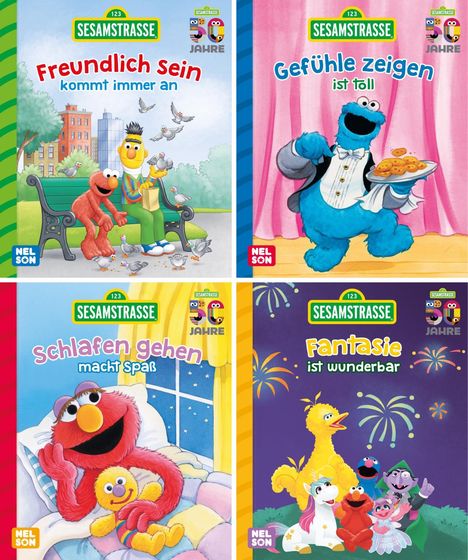 Nelson Mini-Bücher: 4er Sesamstraße 1-4, Diverse