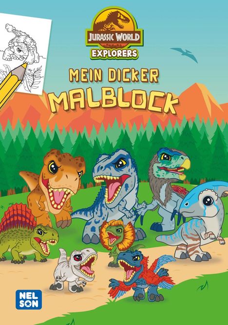 Jurassic World Explorers: Mein dicker Malblock, Buch