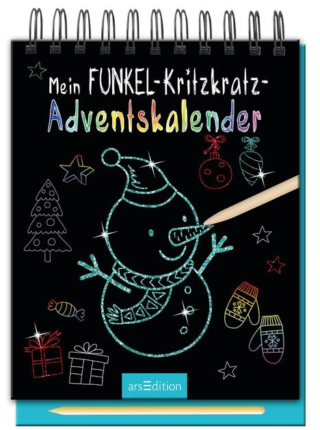 Mein Funkel-Kritzkratz-Adventskalender - Ein zauberhafter Kritzkratz-Block für Kinder, Buch