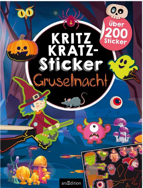 Kritzkratz-Sticker - Gruselnacht, Buch