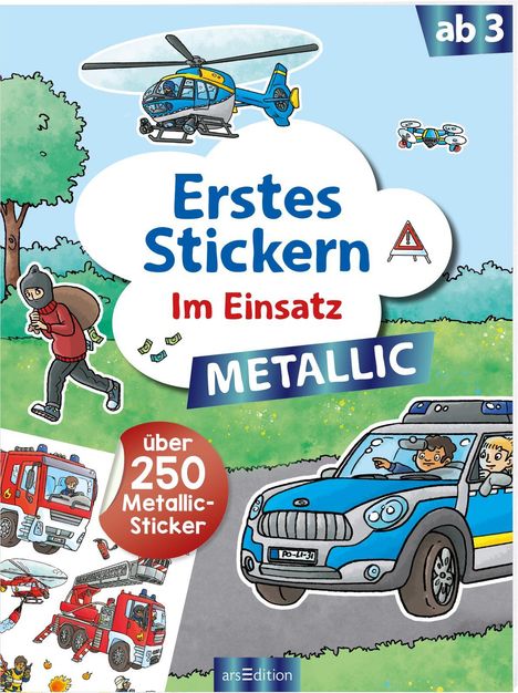 Erstes Stickern Metallic - Im Einsatz, Buch