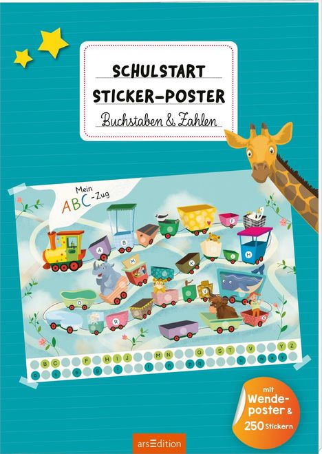 Schulstart-Sticker-Poster Buchstaben &amp; Zahlen, Buch