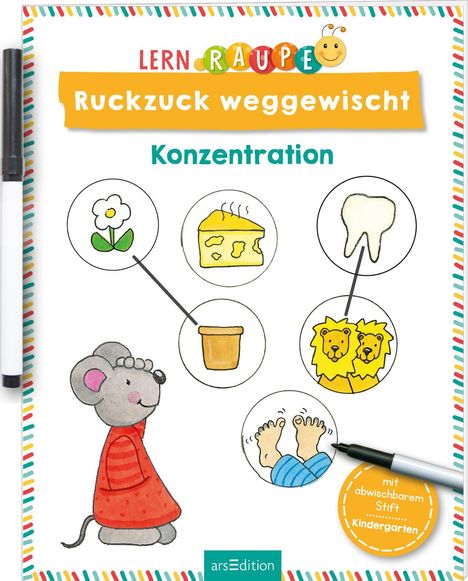 Lernraupe - Ruckzuck weggewischt! Konzentration, Buch