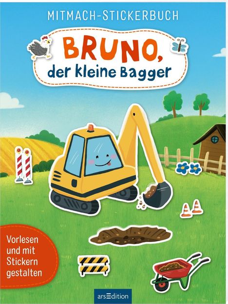 Joschi Mühl: Mitmach-Stickerbuch - Bruno, der kleine Bagger, Buch