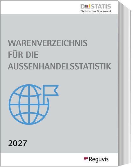 "Warenverzeichnis für die Außenhandelsstatistik 2027". Oben links ein Logo, unten rechts "Reguvis".