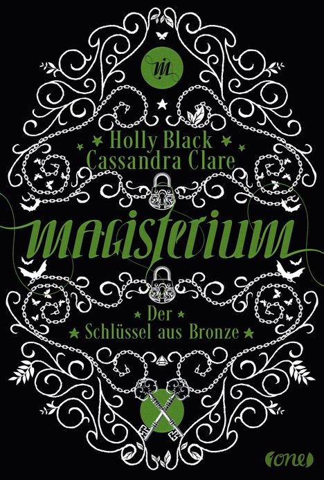 „Holly Black Cassandra Clare Magisterium Der Schlüssel aus Bronze“. Verzierungen mit Schlüsseln, Ketten, Blättern und Symbolen.