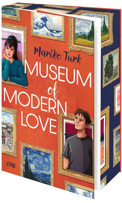 „Museum of Modern Love“ von Mariko Turk. Illustrationen von Gemälden und junge Menschen in Bilderrahmen.