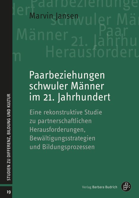 Marvin Jansen: Paarbeziehungen schwuler Männer im 21. Jahrhundert, Buch