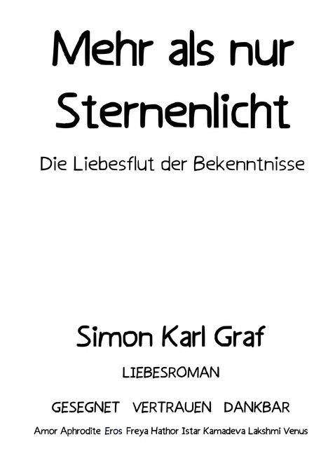 Simon Karl Graf: Mehr als nur Sternenlicht, Buch