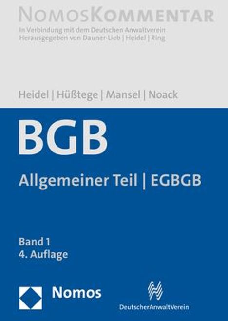 Bürgerliches Gesetzbuch 01: Allgemeiner Teil - EGBGB, Buch