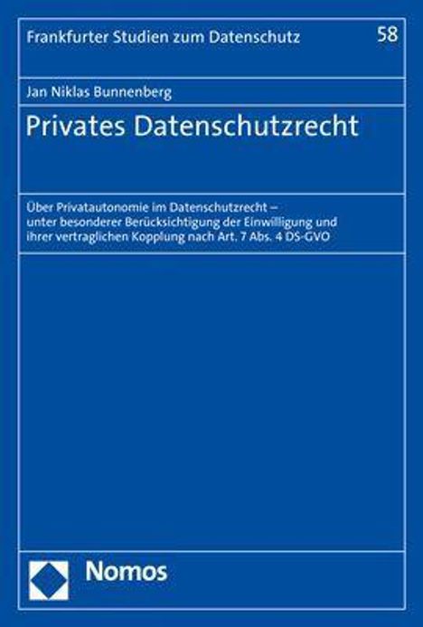 Jan Niklas Bunnenberg: Bunnenberg, J: Privates Datenschutzrecht, Buch