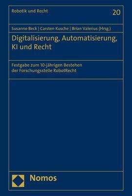 Digitalisierung, Automatisierung, KI und Recht, Buch