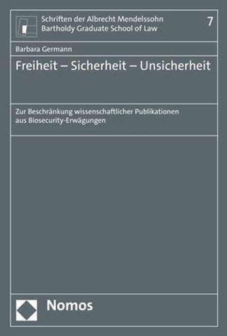 Barbara Germann: Germann, B: Freiheit ¿ Sicherheit ¿ Unsicherheit, Buch