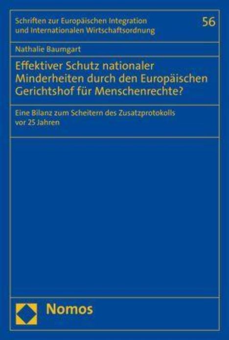 Nathalie Baumgart: Baumgart, N: Effektiver Schutz nationaler Minderheiten durch, Buch