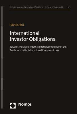 Patrick Abel: Abel, P: International Investor Obligations, Buch