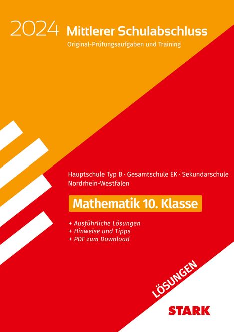 STARK Lösungen zu Original-Prüfungen und Training - Mittlerer Schulabschluss 2024 - Mathematik - Hauptschule Typ B/, Buch