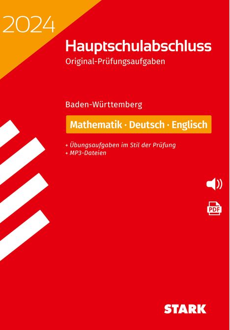 STARK Original-Prüfungen Hauptschulabschluss 2024 - Mathematik, Deutsch, Englisch 9. Klasse - BaWü, Buch