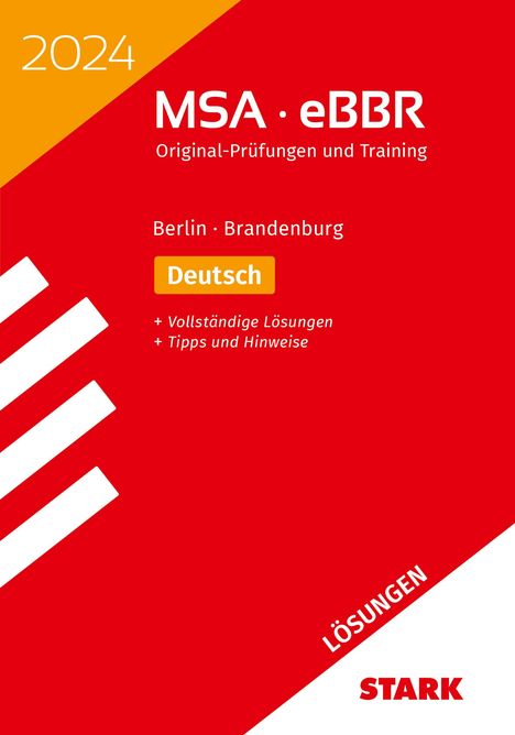 STARK Lösungen zu Original-Prüfungen und Training MSA/eBBR 2024 - Deutsch - Berlin/Brandenburg, Buch
