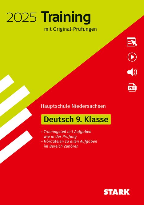STARK Original-Prüfungen und Training Hauptschule 2025 - Deutsch 9. Klasse - Niedersachsen, 1 Buch und 1 Diverse