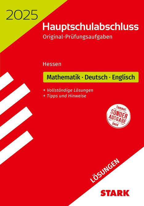STARK Lösungen zu Original-Prüfungen Hauptschulabschluss 2025 - Mathematik, Deutsch, Englisch - Hessen, Buch