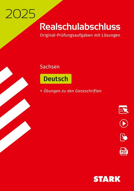 STARK Original-Prüfungen Realschulabschluss 2025 - Deutsch - Sachsen, 1 Buch und 1 Diverse