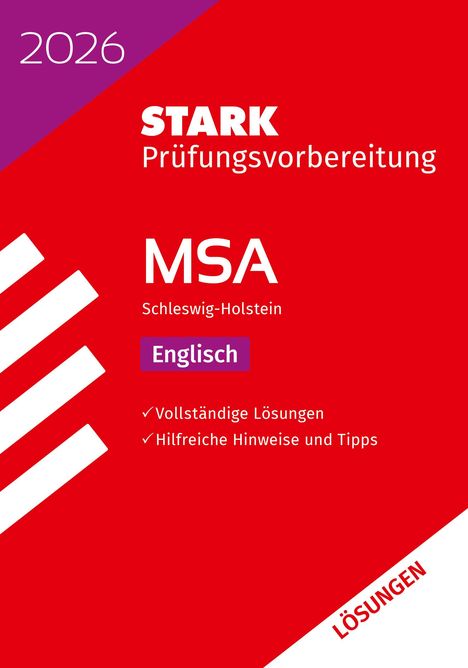 STARK Lösungen zu Englisch - MSA 2026 Schleswig-Holstein - Prüfungsvorbereitung, Buch
