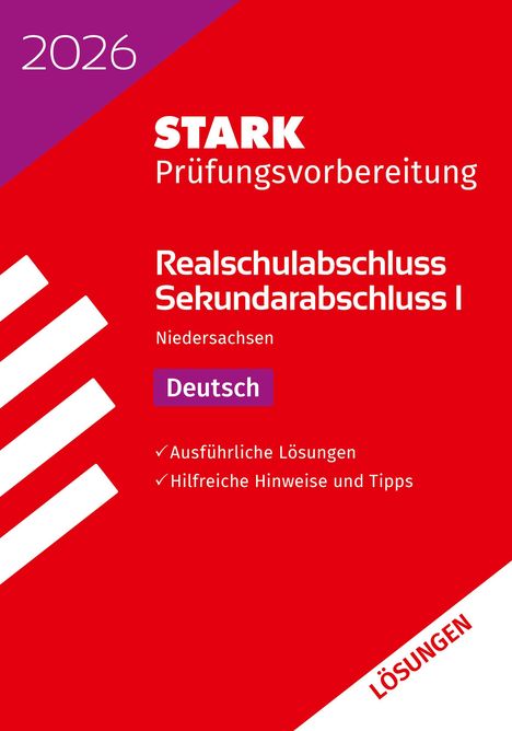 STARK Lösungen zu Deutsch - Realschulabschluss 2026 Niedersachsen - Prüfungsvorbereitung, Buch