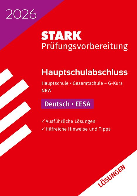 STARK Lösungen zu Deutsch G-Kurs - Hauptschulabschluss (EESA) 2026 NRW - Prüfungsvorbereitung, Buch