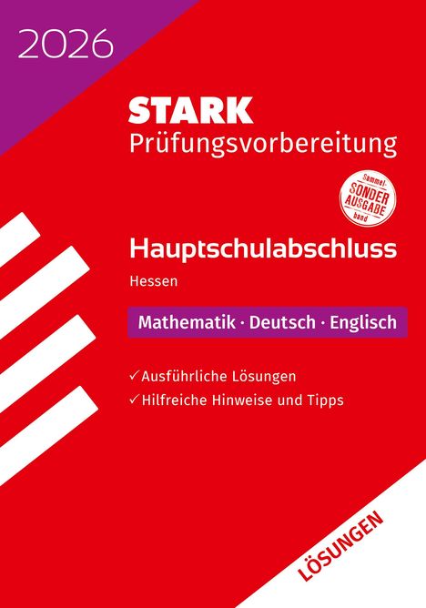 STARK Lösungen zu Mathematik, Deutsch, Englisch - Hauptschulabschluss 2026 Hessen - Prüfungsvorbereitung, Buch