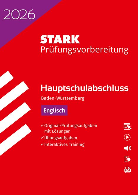 STARK Englisch - Hauptschulabschluss 2026 BW - Prüfungsvorbereitung inkl. Lösungen, 1 Buch und 1 Diverse