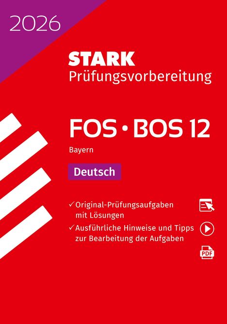 STARK Deutsch 12. Klasse - Abitur FOS/BOS 2026 Bayern - Prüfungsvorbereitung, 1 Buch und 1 Diverse