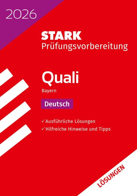 STARK Lösungen zu Deutsch 9. Klasse - Quali Mittelschule 2026 Bayern - Prüfungsvorbereitung, Buch