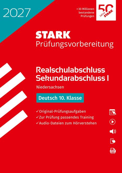 2027, STARK Prüfungsvorbereitung, Realschulabschluss Sekundarabschluss I, Niedersachsen, Deutsch 10. Klasse.