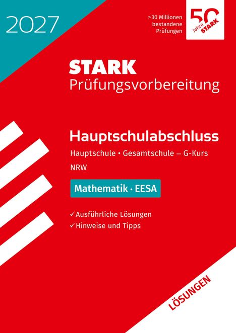 Rote Broschüre mit Texten: Stark Prüfungsvorbereitung, Hauptschulabschluss, Mathematik EESA. Enthält Lösungen.