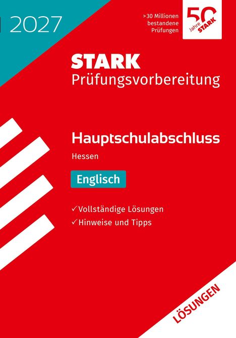 STARK Prüfungsvorbereitung, Hauptschulabschluss Hessen Englisch. Rotes Cover, LÖSUNGEN in der Ecke.