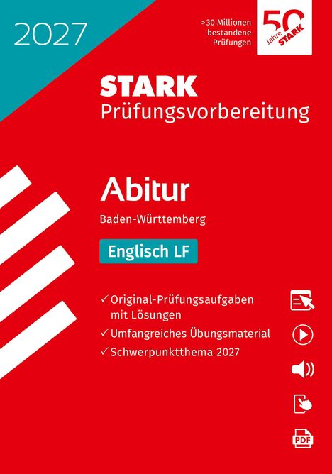 STARK Prüfungsvorbereitung 2027, Abitur Baden-Württemberg, Englisch LF. Enthält Prüfungsaufgaben, Lösungen, Übungsmaterial.