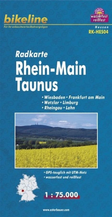 Bikeline Radkarte Deutschland/Rhein-Main Taunus, Karten