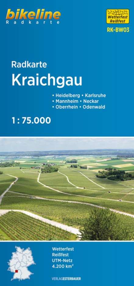 Bikeline Radkarte Deutschland Kraichgau 1 : 75 000, Karten