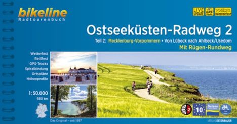 Bikeline Radtourenbuch Ostseeküsten-Radweg 2: Lübeck - Ahlbeck mit Rügen, Buch