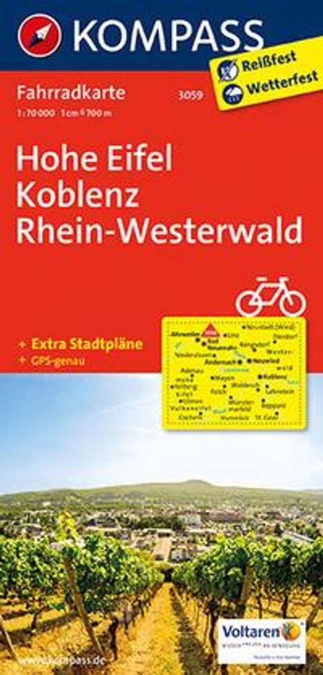 KOMPASS Fahrradkarte 3059 Hohe Eifel, Koblenz, Rhein-Westerw, Karten