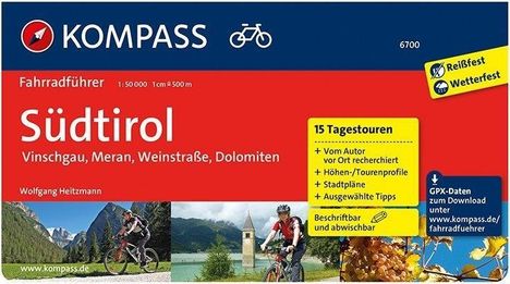 Wolfgang Heitzmann: Kompass Fahrradführer Südtirol, Buch