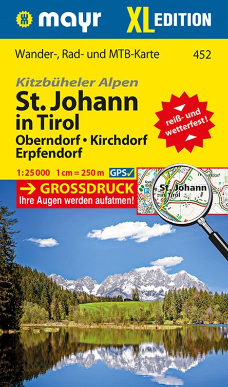 Mayr Wanderkarte Kitzbüheler Alpen, St. Johann in Tirol XL, Oberndorf, Kirchdorf, Erpfendorf 1:25.000, Karten