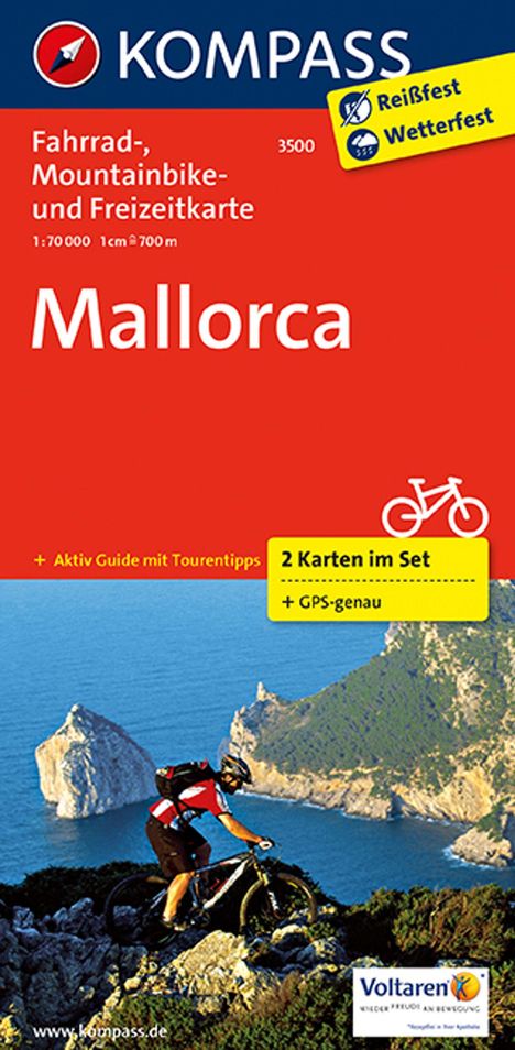 KOMPASS Fahrradkarte 3500 Mallorca (2 Karten im Set) 1:70.000, Karten